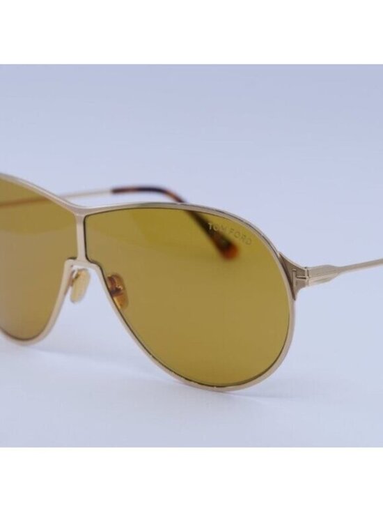 Tom Ford Gaia FT1174 30E Sunglasses Deep Gold Aviator Frame, Brown Lenses main image 7